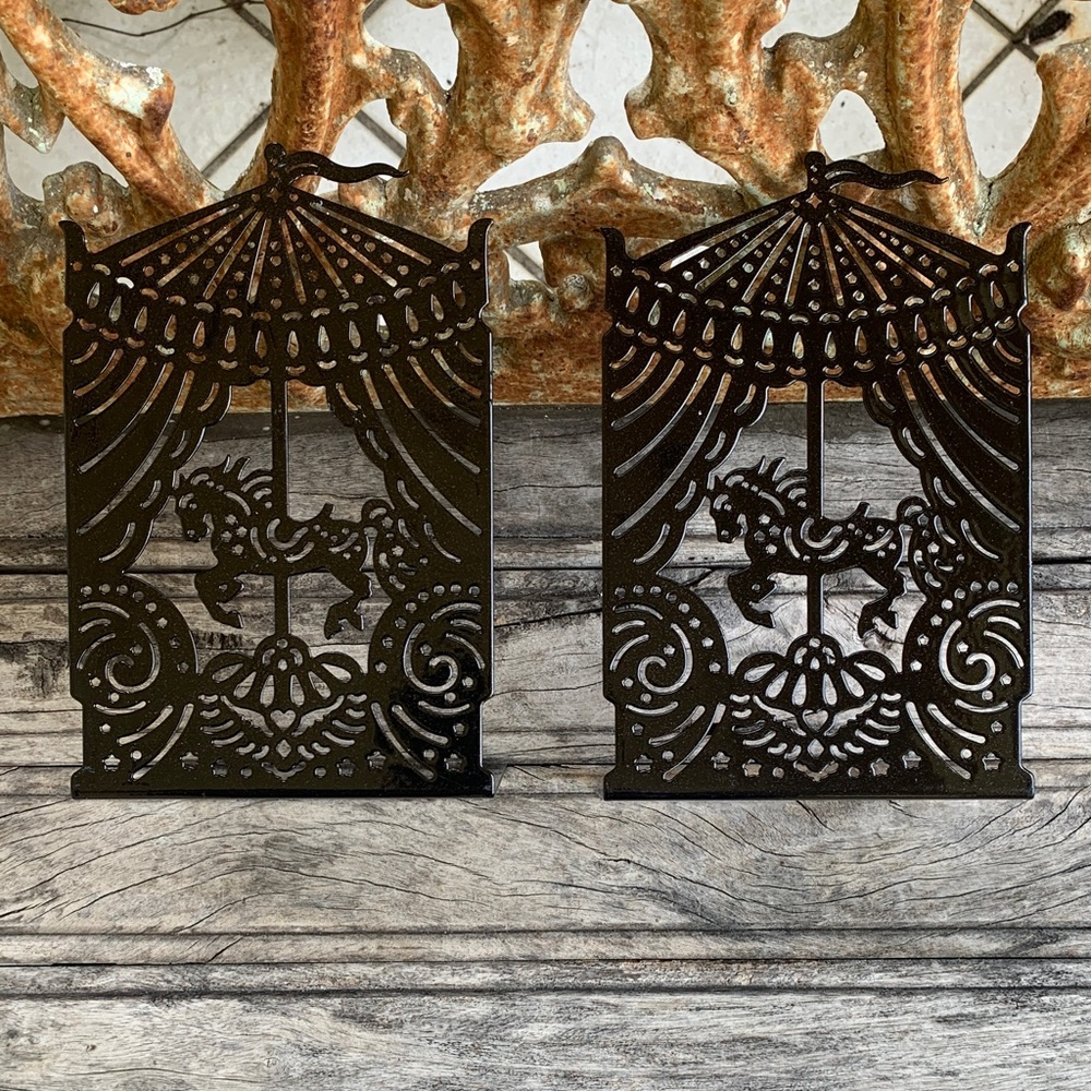 The Night Circus Cruel Illusions Margie Fuston Black Metal Bookends - Picture 3 of 9